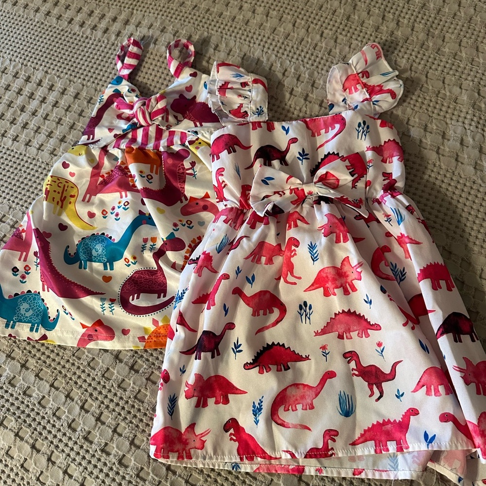 Colorful Dinosaur Print Dresses